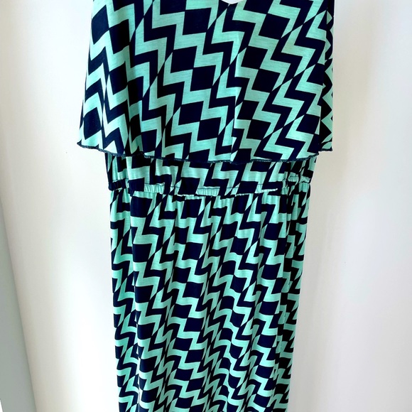 Blue zig zag maxi dress - Picture 4 of 5